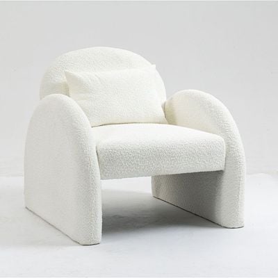 Bergman 1-Seater Fabric Accent Chair - White - With 2-Year Warranty